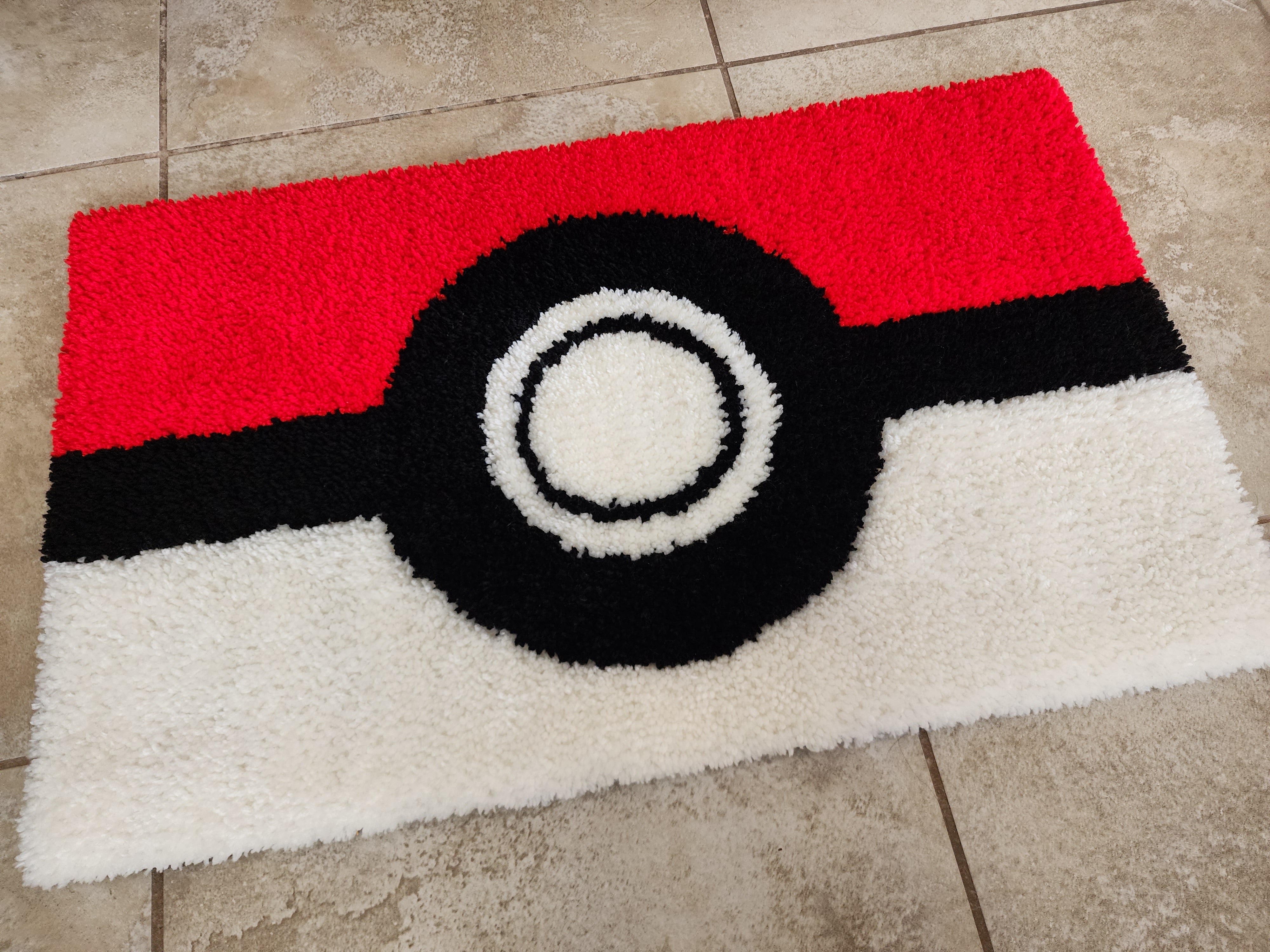 Pokeball Handmade selling Rug - Pokemon